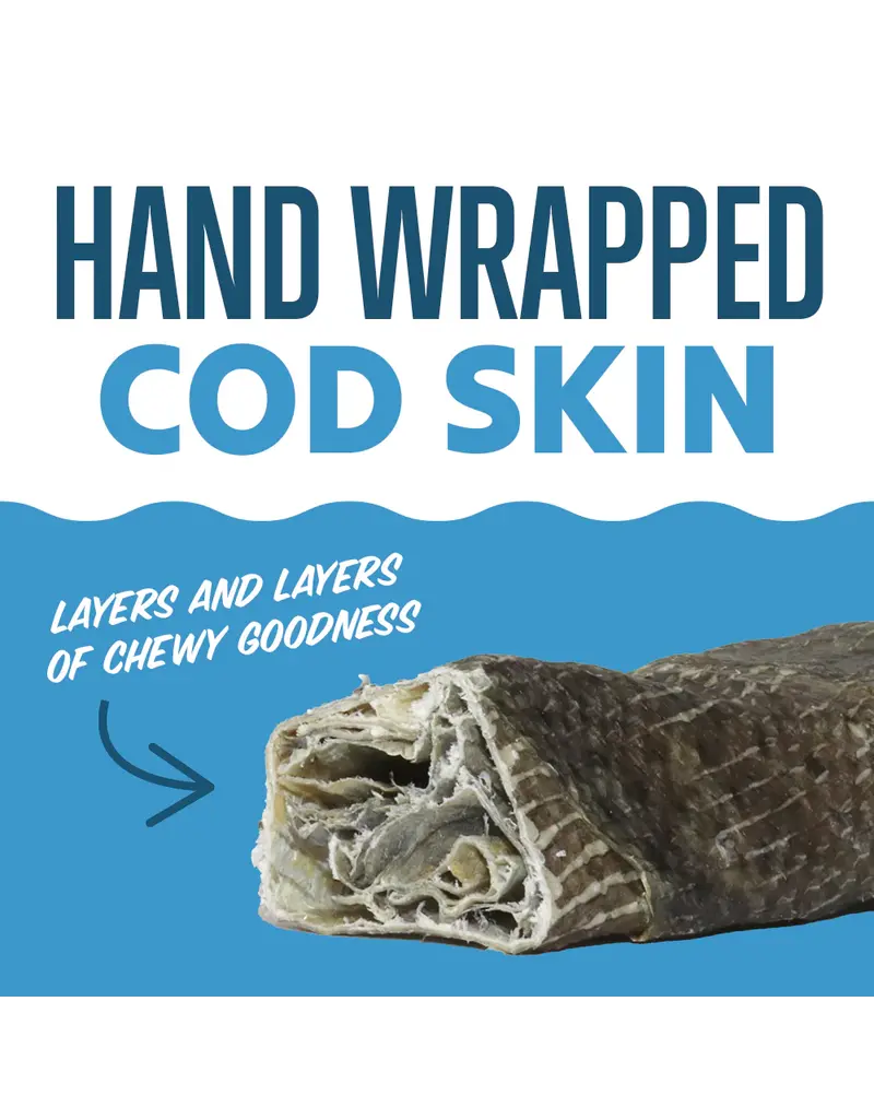 Icelandic Icelandic Hand Wrapped Cod Skin 5 In Chew Sticks for Dogs 3-pack