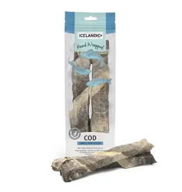 Icelandic Icelandic Hand Wrapped Cod Skin 10 In Chew Stick Dog Treat 2-pack