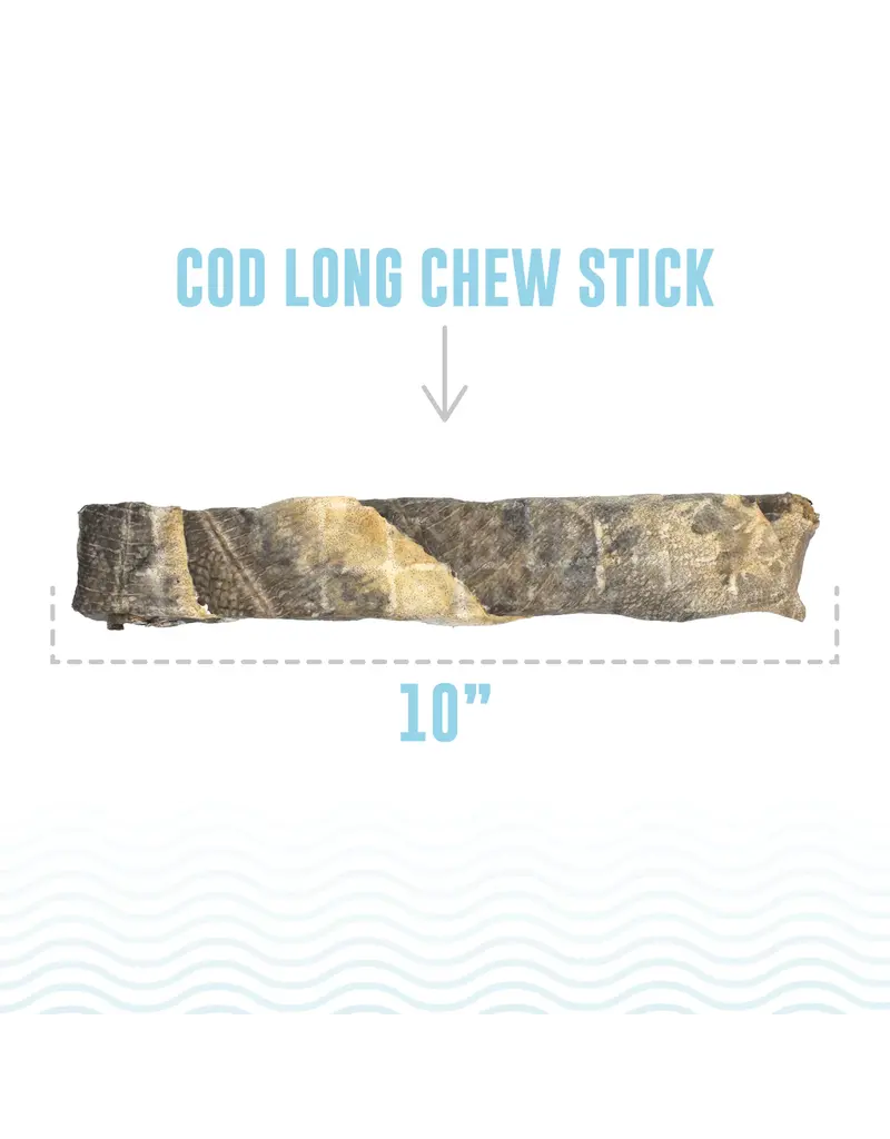 Icelandic Icelandic Hand Wrapped Cod Skin 10 In Chew Stick Dog Treat 2-pack