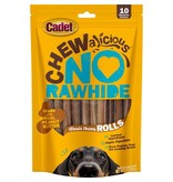 IMS Cadet Chewalicious Rawhide Free Rolls Dog Chews Peanut Butter 10 Pk