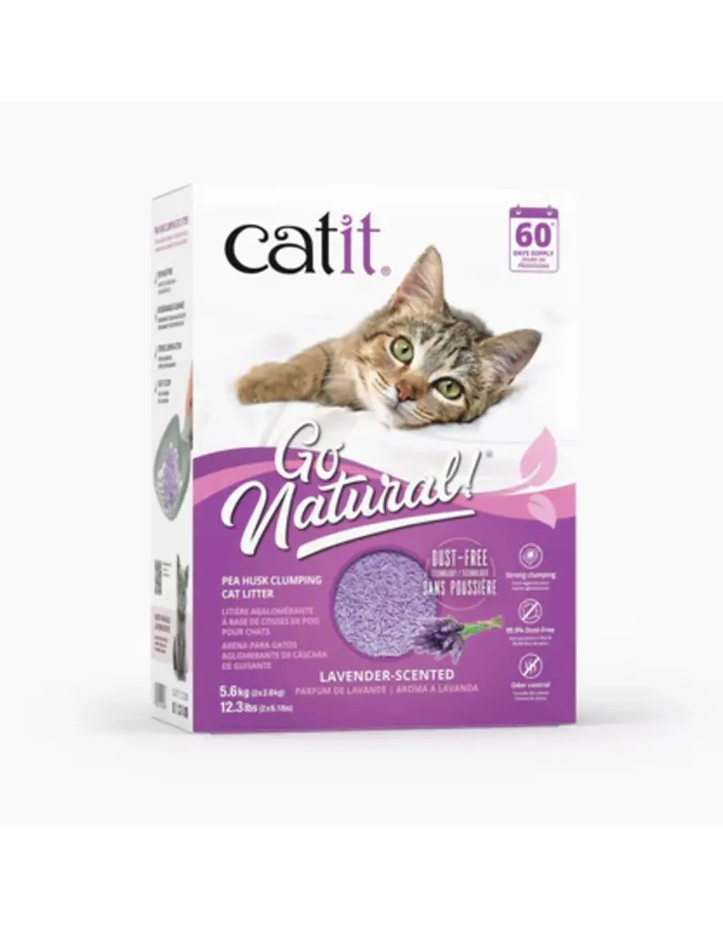 Catit Catit Go Natural Pea Husk Clumping Cat Litter 12.3 lb, Lavender