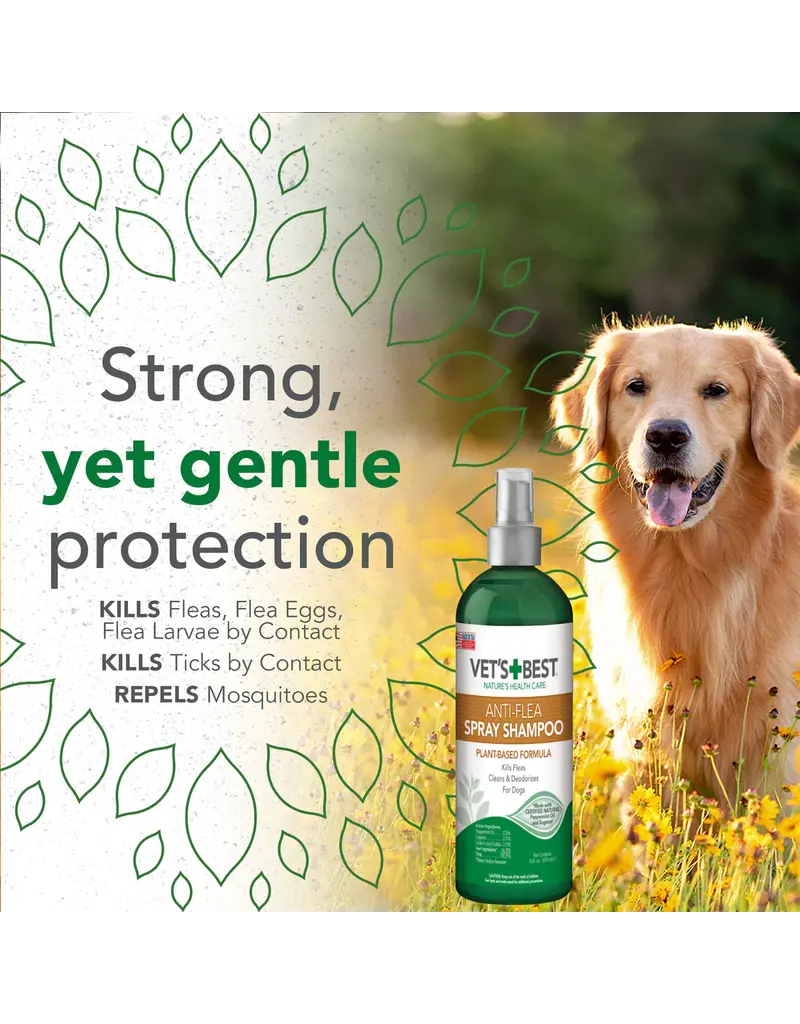 Vet's Best Vet's Best Natural Anti-Flea Easy Spray Shampoo 16 oz
