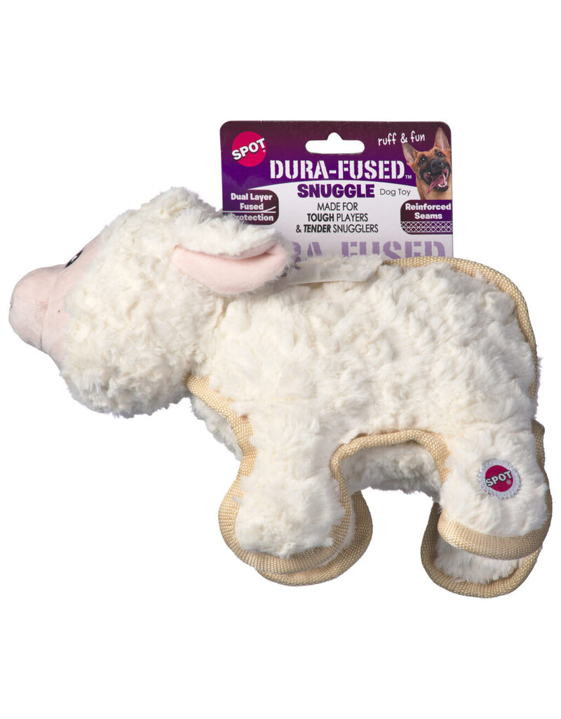 Ethical Pet Spot Ballistic Rubber Dog Toy Snuggle Sheep 12 In