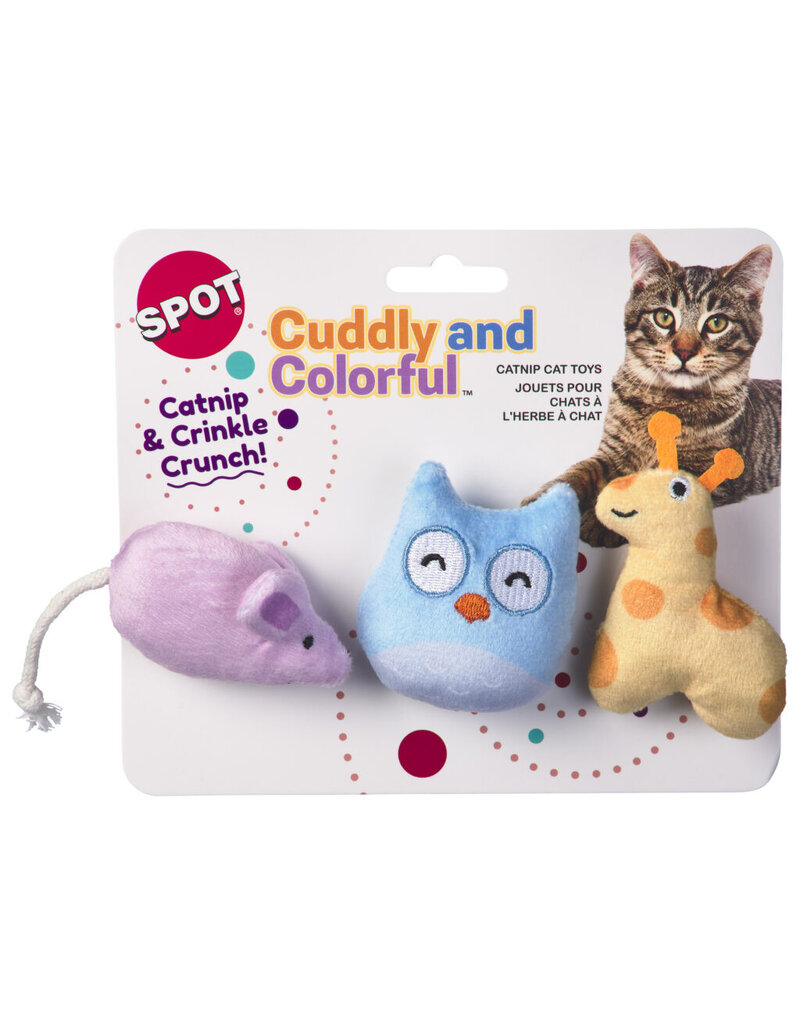 Ethical Pet Spot Cuddly and Colorful Cat Toy 3 Pk