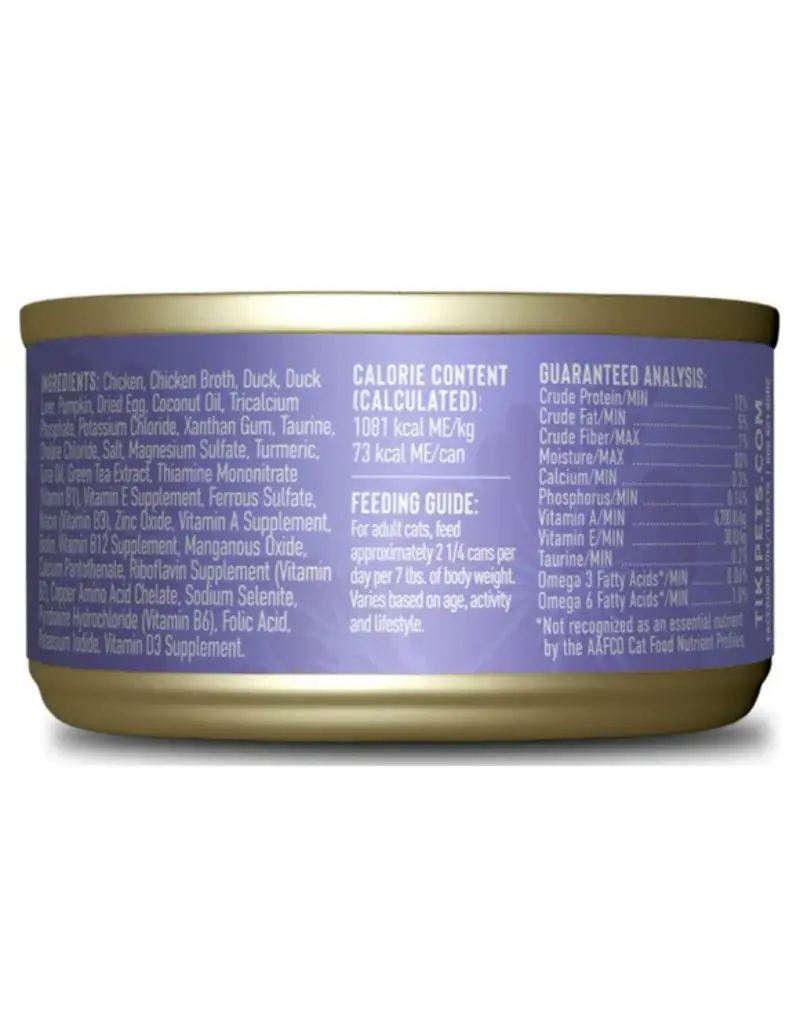 Tiki Pet Tiki Cat Silver Mousse & Shreds Chicken, Duck, & Duck Liver 2.4 Oz Can