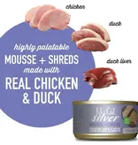 Tiki Pet Tiki Cat Silver Mousse & Shreds Chicken, Duck, & Duck Liver 2.4 Oz Can