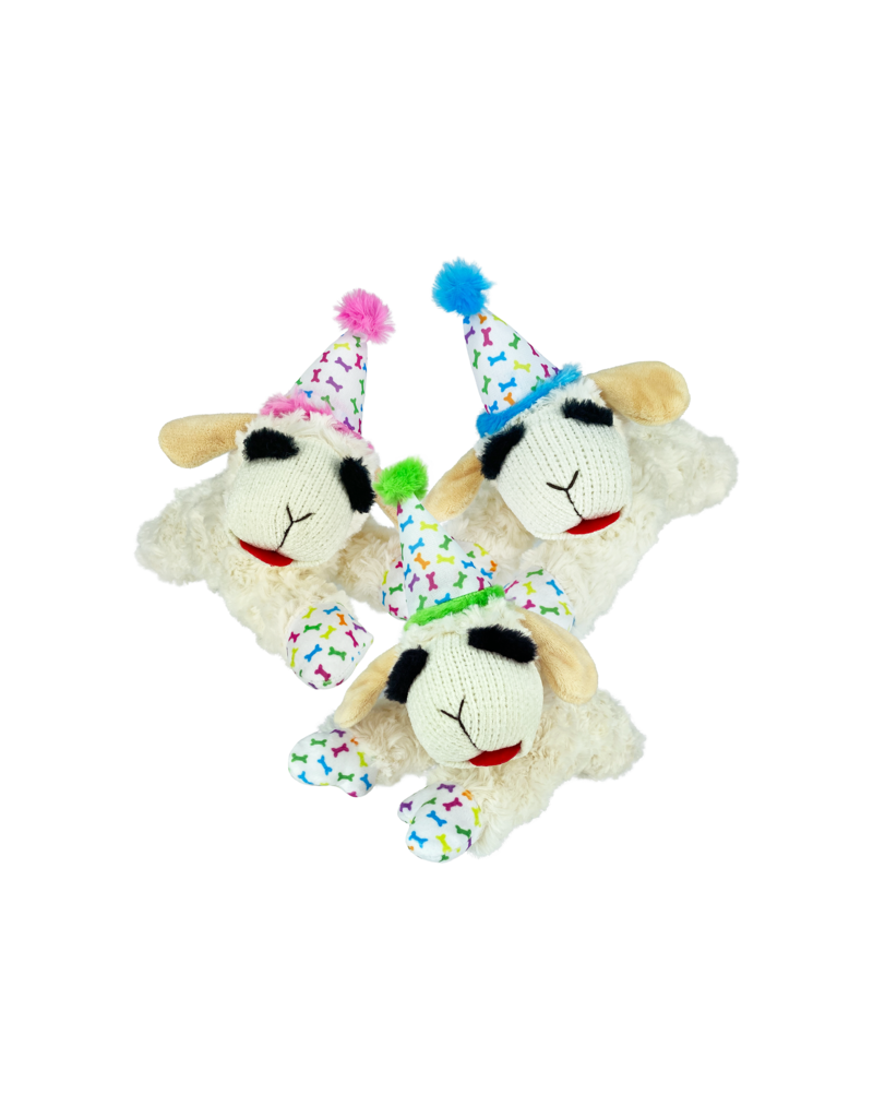 Multipet Inc Multipet Lamb Chop with Birthday Hat Dog Toy