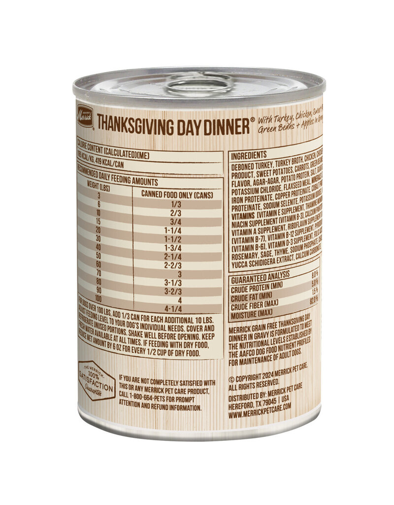 Merrick Merrick Grain Free Thanksgiving Day Dinner Canned Dog Food 12.7oz can