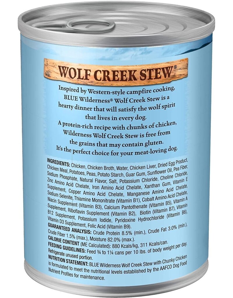 Blue Buffalo Blue Buffalo Wilderness Wolf Creek Stew Chunky Chicken Stew Canned Dog 12.5 oz   can