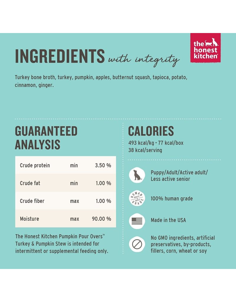 Honest Kitchen HK Pumpkin Pour Overs GF Turkey/Pumpkin Stew 5.5oz