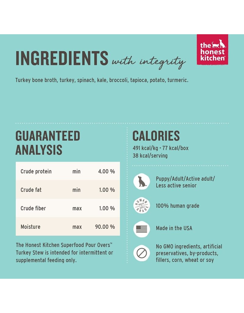 Honest Kitchen HK Superfood Pour Overs Grain Free Turkey Stew  5.5 oz