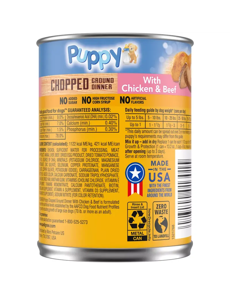 Pedigree Pedigree Puppy Chopped Ground Dinner Wet Dog Food 13.2 oz