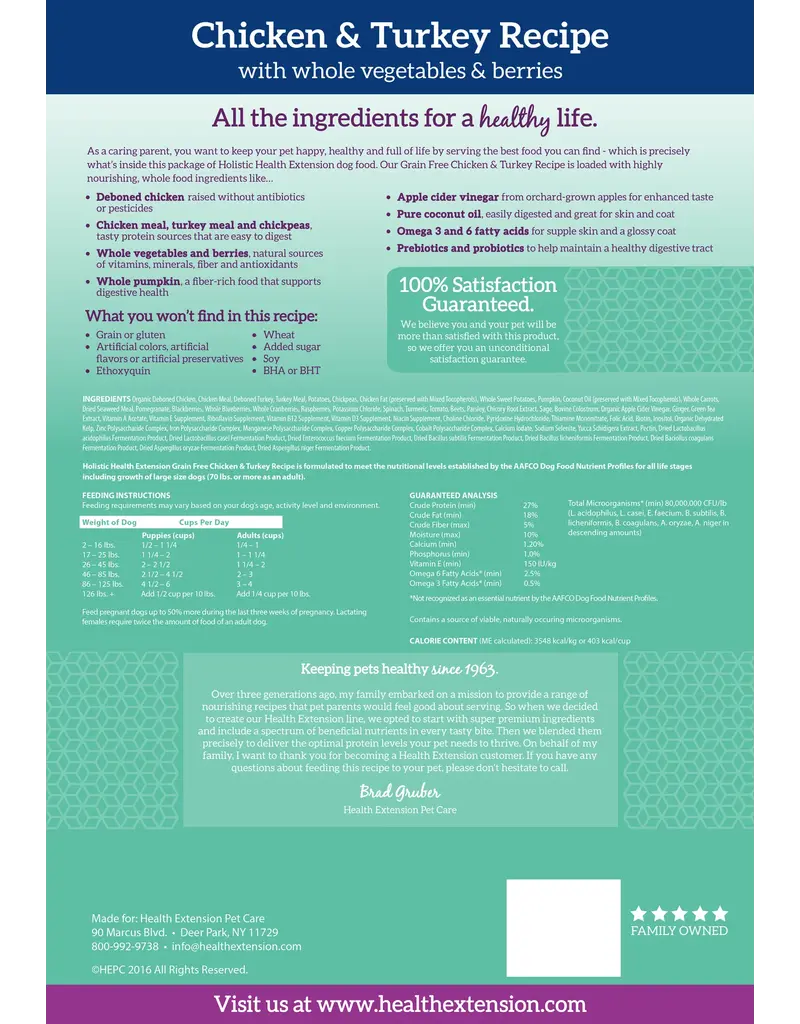 Health Extension Health Extension GF Chicken And Turkey