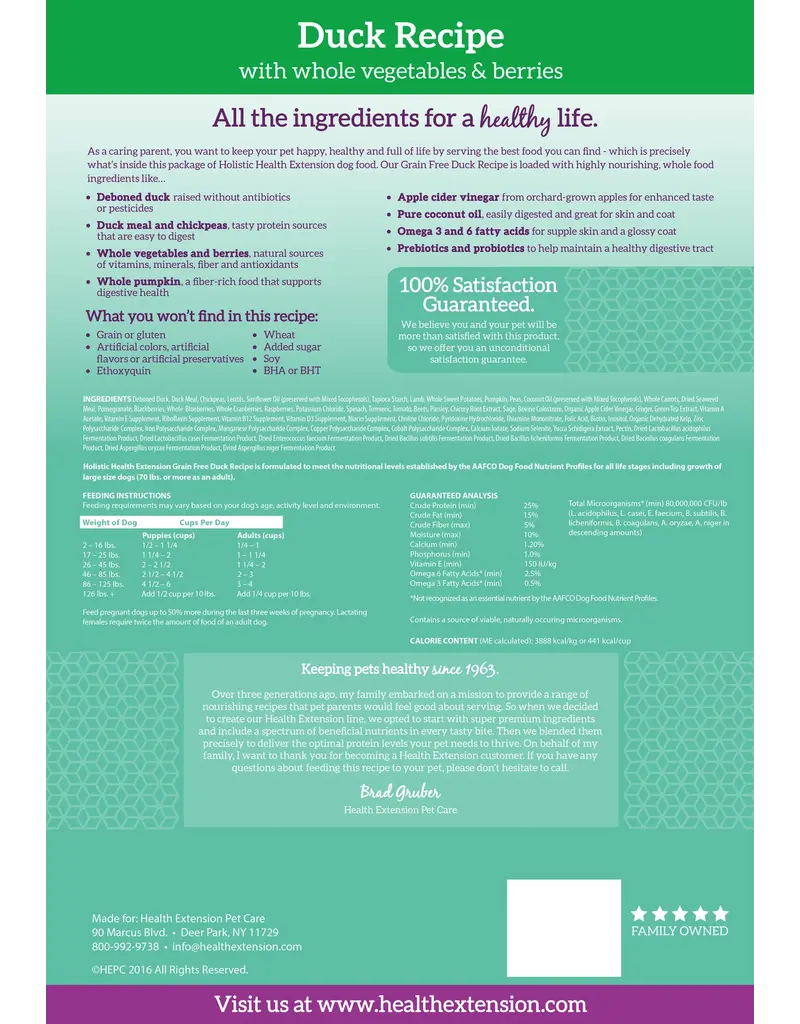 Health Extension Health Extension Grain Free Duck