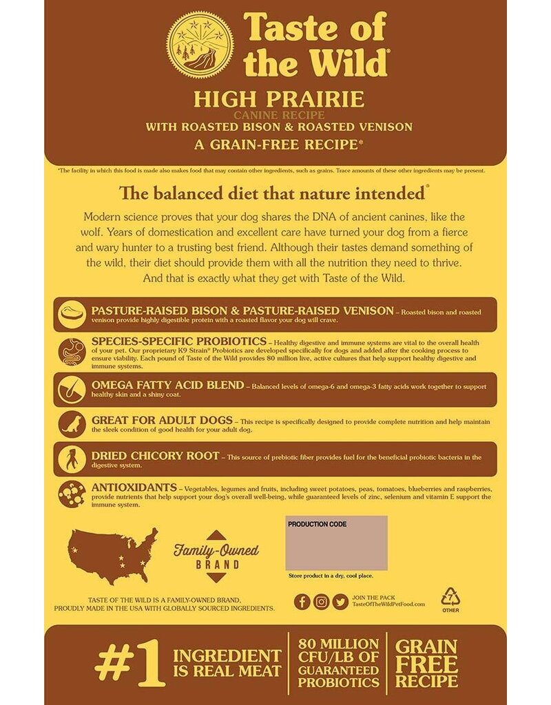Taste of the Wild Taste of the Wild High Prairie Dog Food 5 Lb