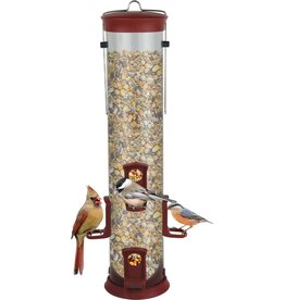 Nature's Way Plastic Tube Bird Feeder 2.1 Qt Red