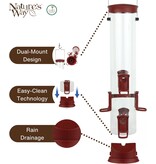 Nature's Way Plastic Tube Bird Feeder 2.1 Qt Red