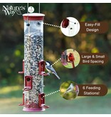 Nature's Way Plastic Tube Bird Feeder 2.1 Qt Red