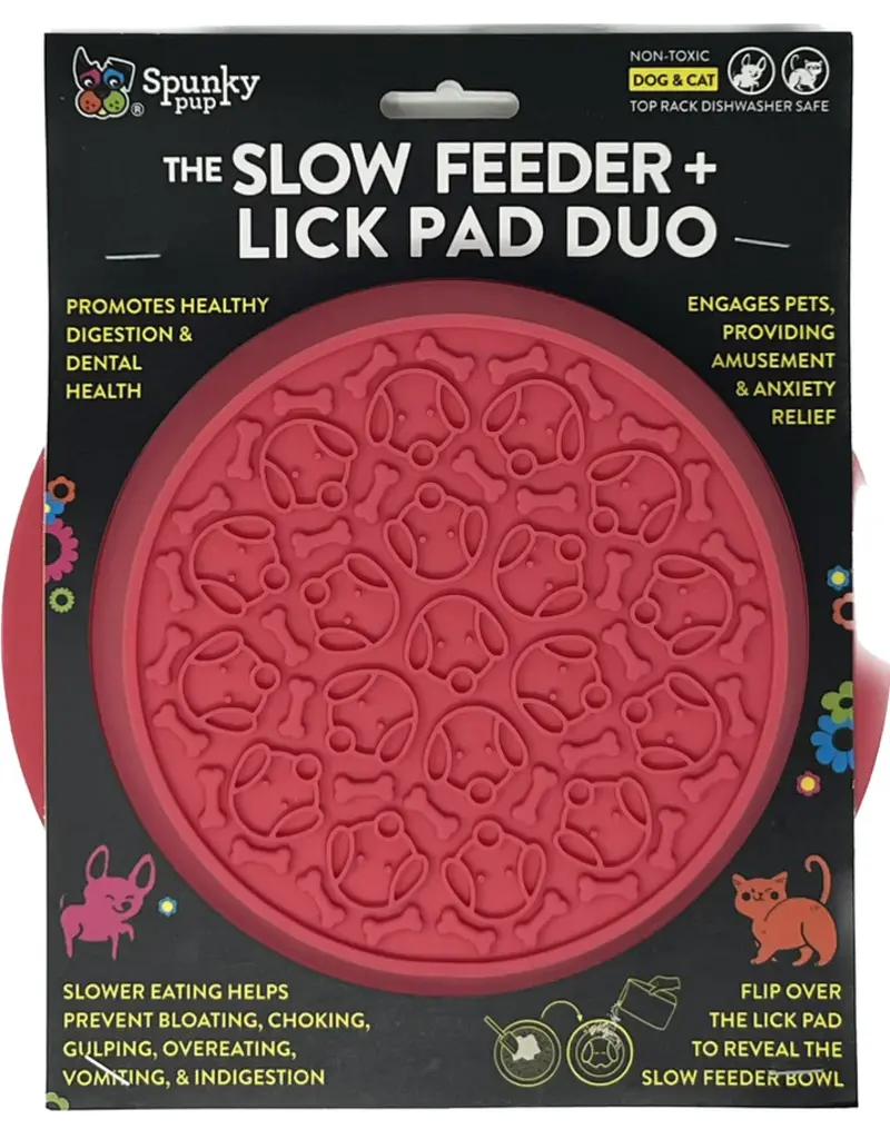 Spunky Pup Slow Feeder and Lick Pad Combo Bowl