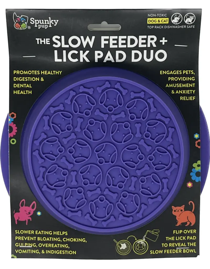 Spunky Pup Slow Feeder and Lick Pad Combo Bowl