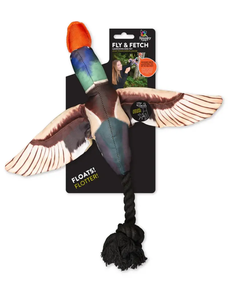 Spunky Pup Launch Plush Tug Dog Toy Duck