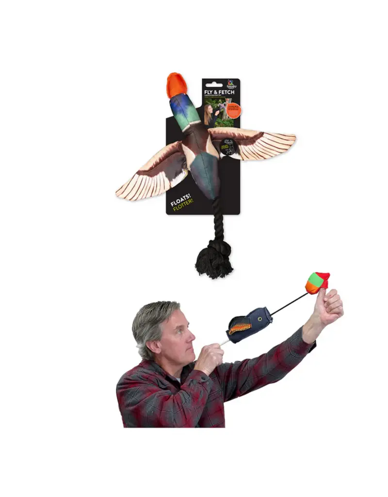 Spunky Pup Launch Plush Tug Dog Toy Duck