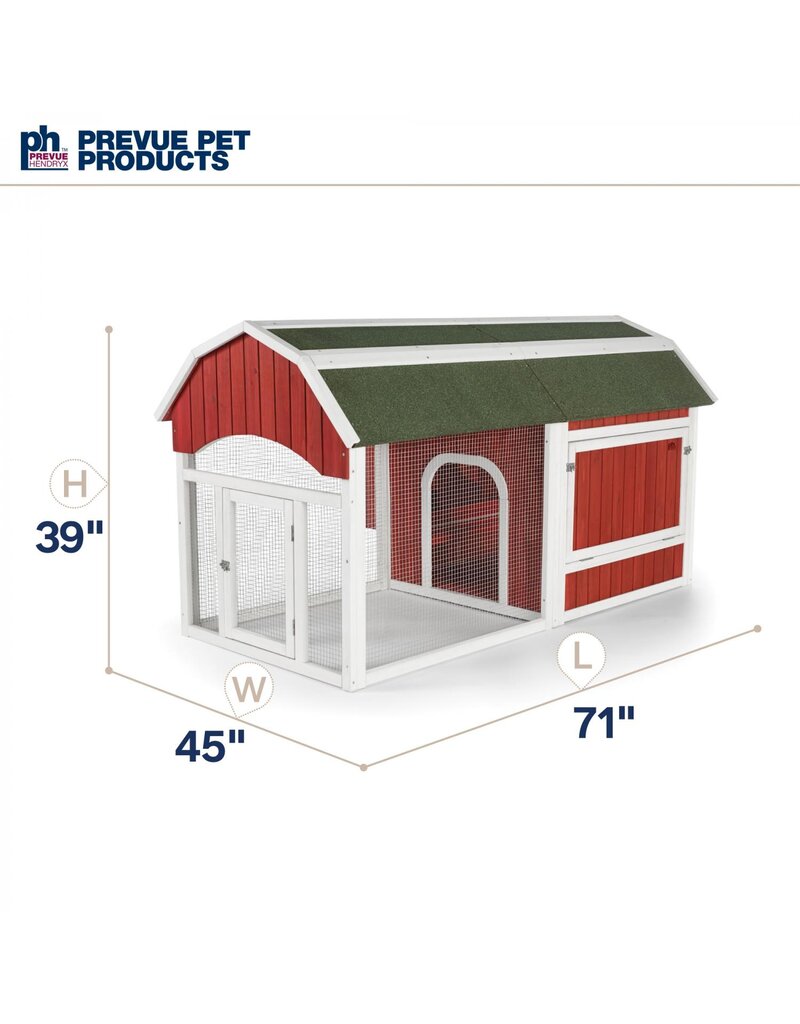 Prevue Pet Prevue Red Barn Chicken Coop 72x36x39 In
