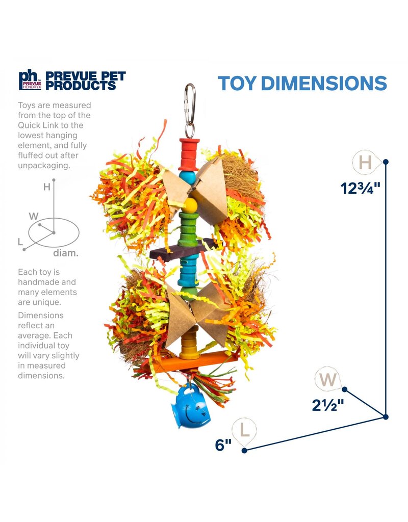 Prevue Pet Party Popper Bird Toy 6x2.75x12.75 In