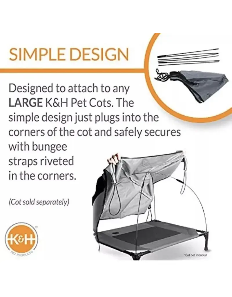 K&H Manufacturing KH Pet Cot Canopy Large Gray