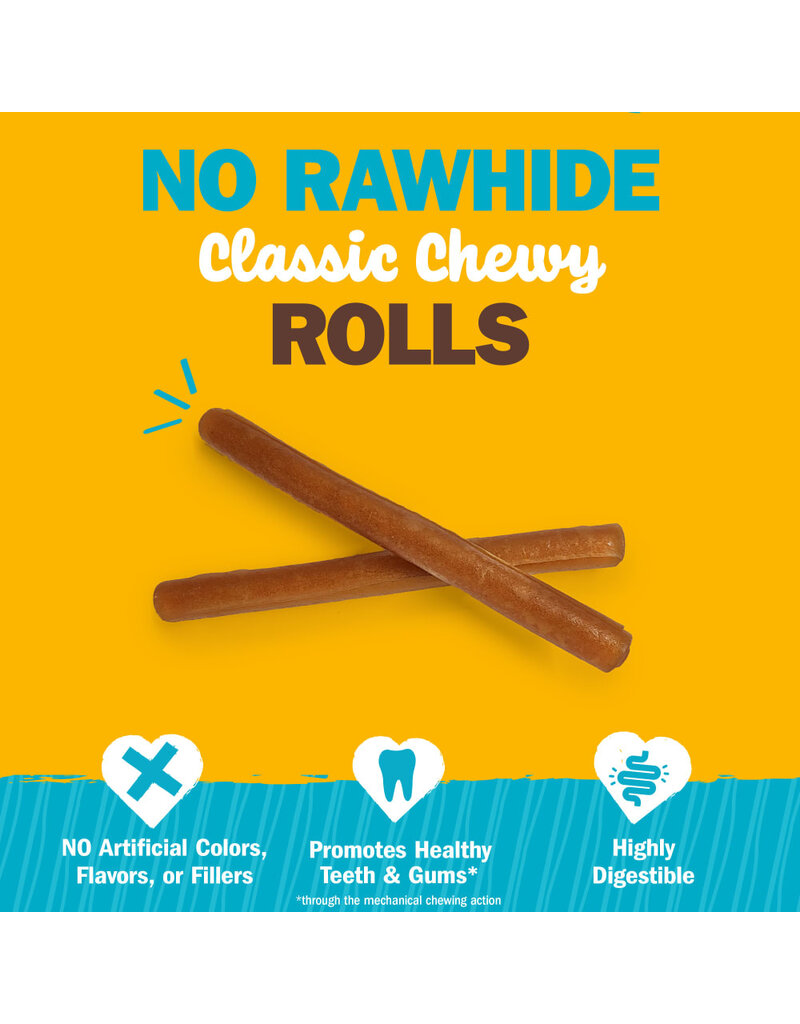 IMS Cadet Chewalicious Rawhide Free Rolls Dog Chews Peanut Butter 10 Pk