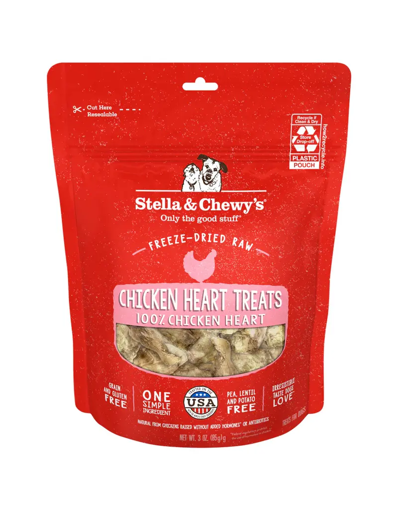 Stella & Chewys Stella & Chewy's Freeze Dried Raw Chicken Hearts Dog Treat 3 Oz
