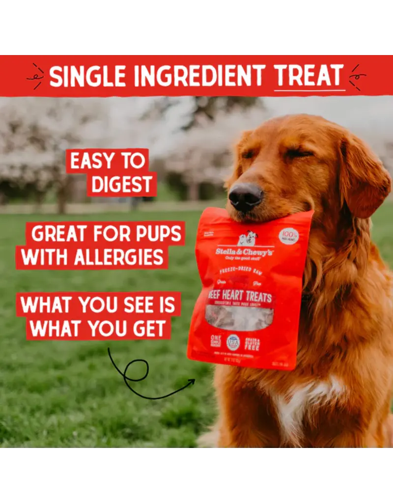 Stella & Chewys Stella & Chewy's Freeze Dried Raw Beef Heart Dog Treats 3oz