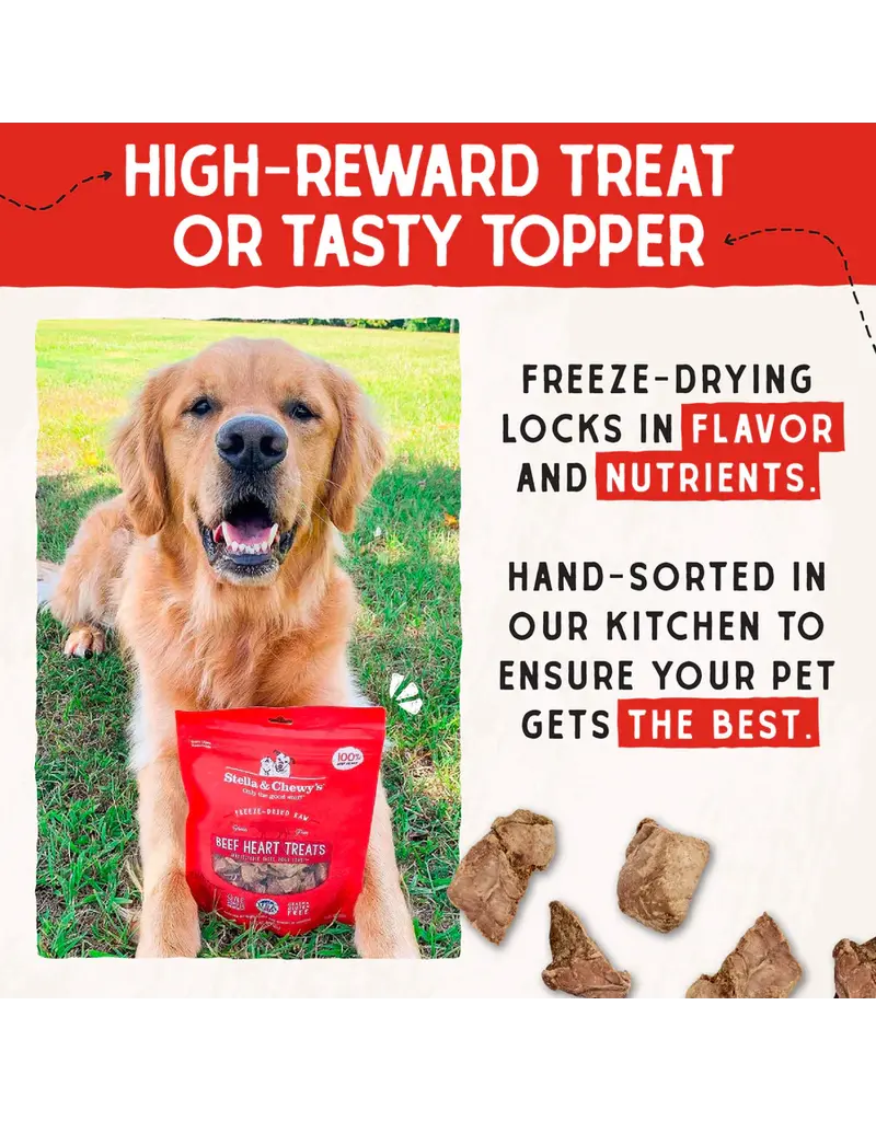 Stella & Chewys Stella & Chewy's Freeze Dried Raw Beef Heart Dog Treats 3oz