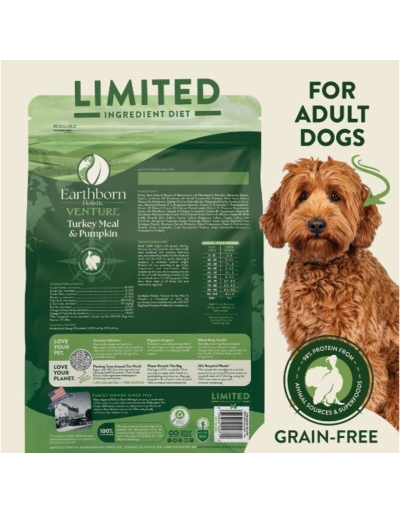 Earthborn Holistic Earthborn Holistic  Venture  LID GF Turkey Pumpkin Dog Food 25 Lb