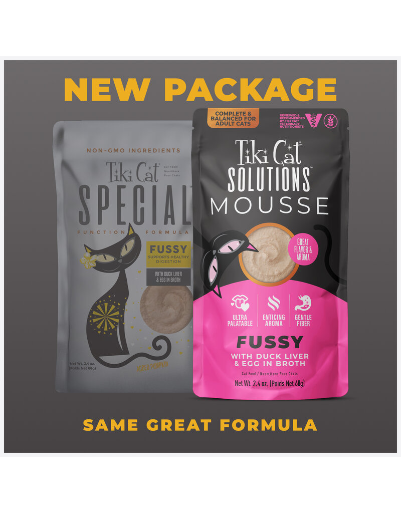Tiki Pet Tiki Cat Solutions Mousse Fussy Duck, Liver & Egg 2.4 Oz pouch