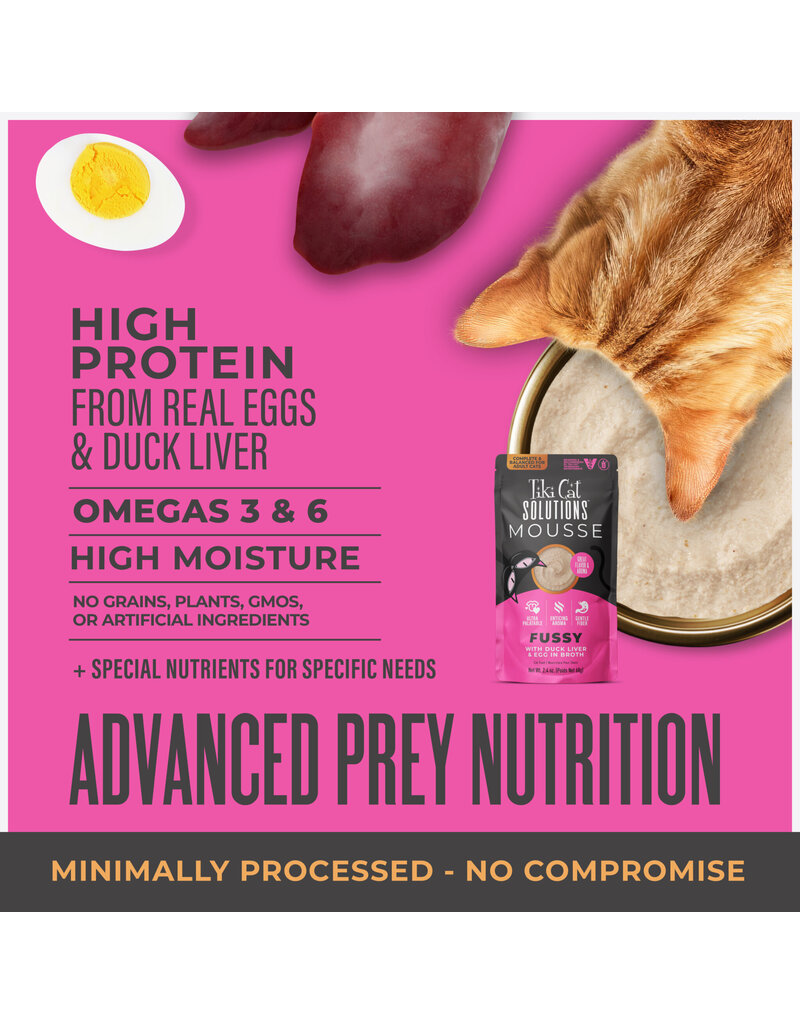 Tiki Pet Tiki Cat Solutions Mousse Fussy Duck, Liver & Egg 2.4 Oz pouch