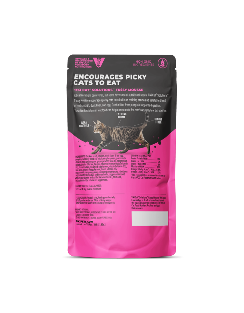 Tiki Pet Tiki Cat Solutions Mousse Fussy Duck, Liver & Egg 2.4 Oz pouch