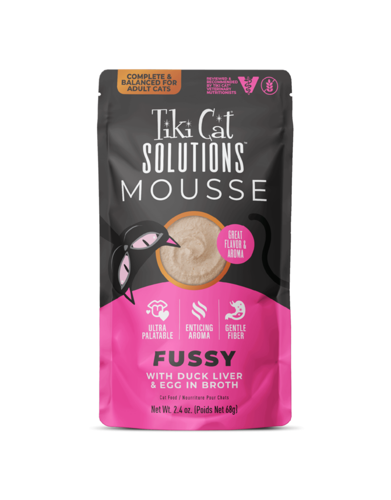 Tiki Pet Tiki Cat Solutions Mousse Fussy Duck, Liver & Egg 2.4 Oz pouch