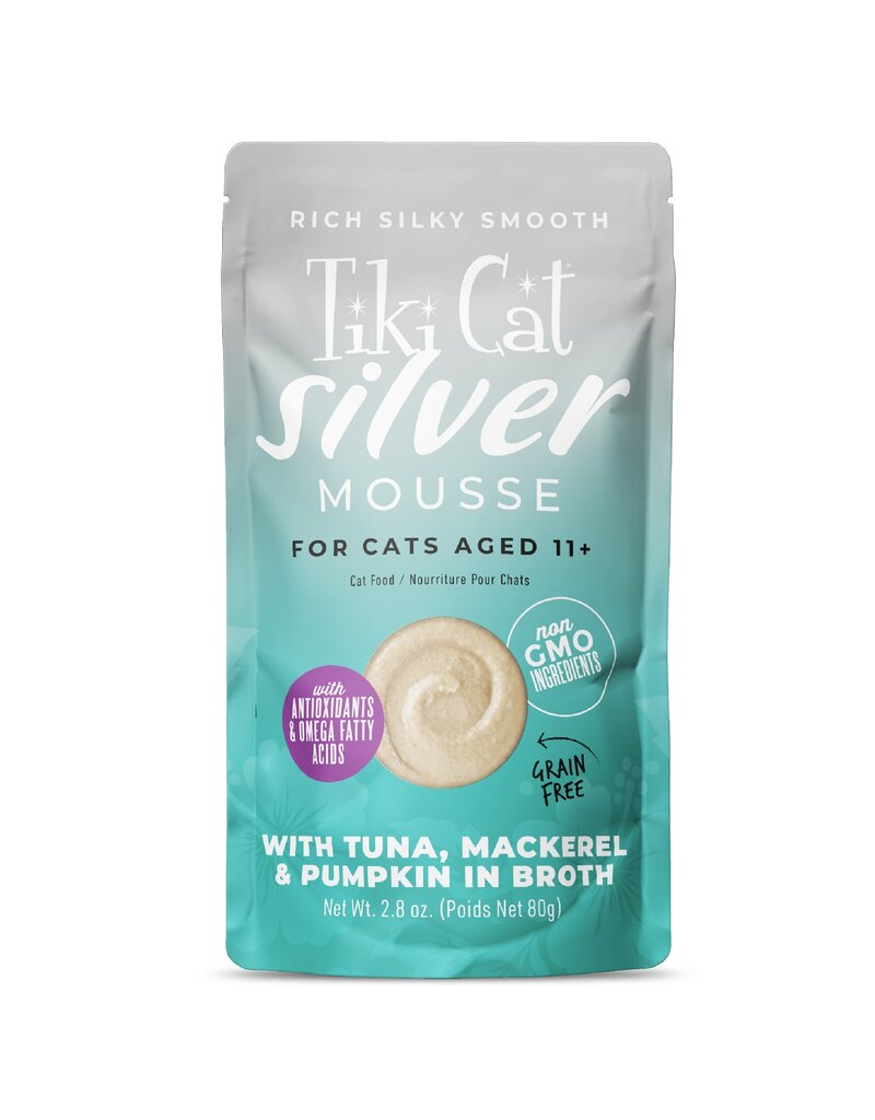 Tiki Pet Tiki Cat Silver Mousse Tuna, Mackerel & Pumpkin Cat Food 2.8 Oz pouch