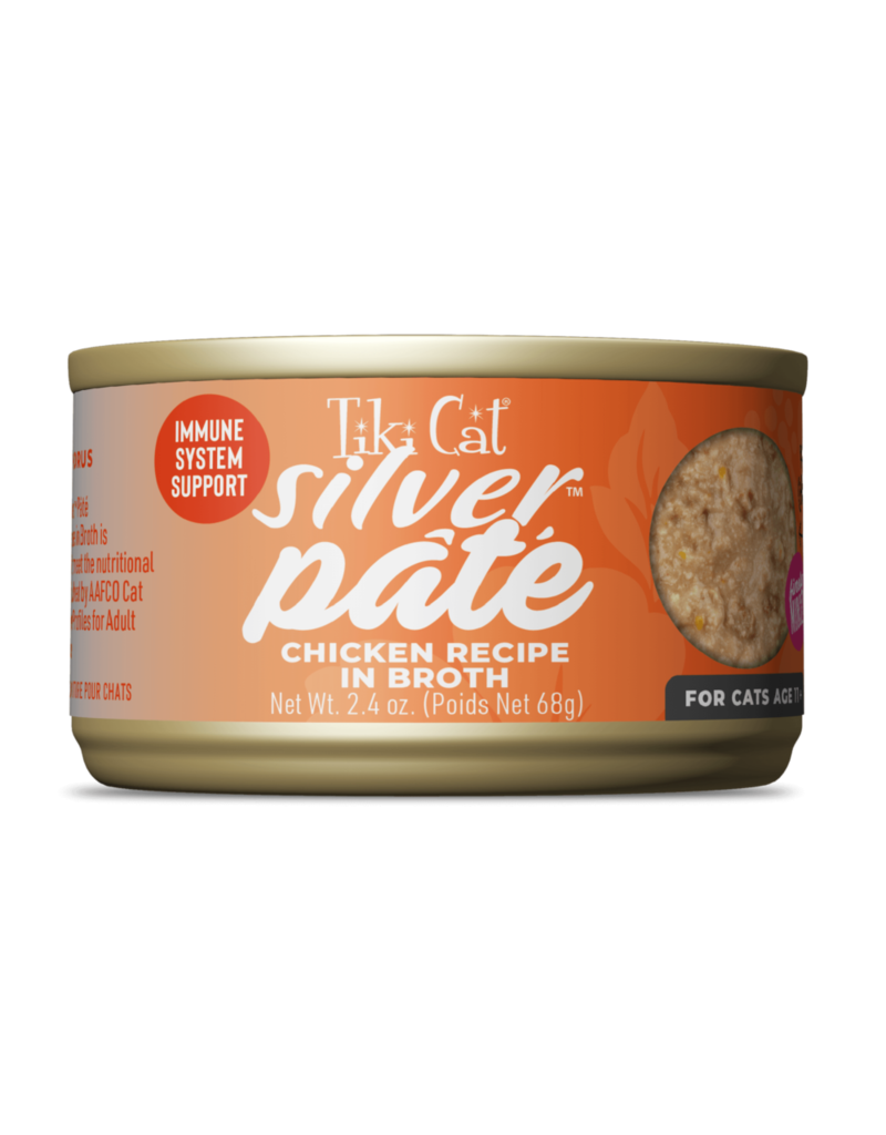 Tiki Pet Tiki Cat Silver Pate Chicken in Broth 2.4 Oz can