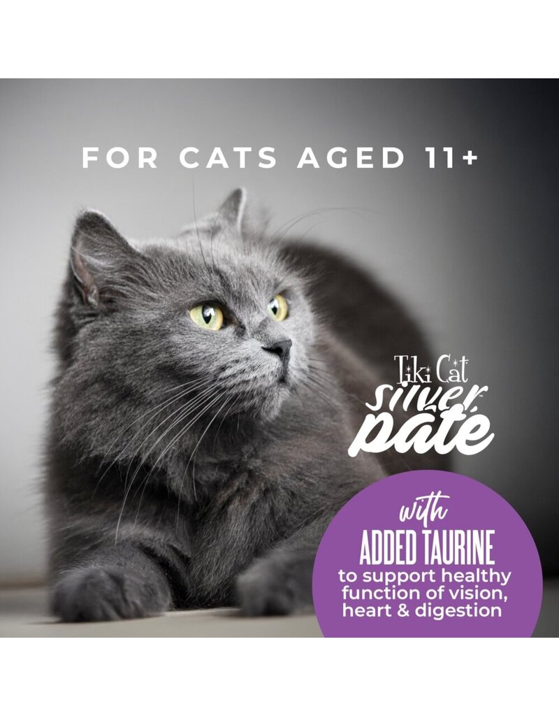 Tiki Pet Tiki Cat Silver Pate Chicken, Salmon & Chicken Liver in Broth 2.4 Oz can