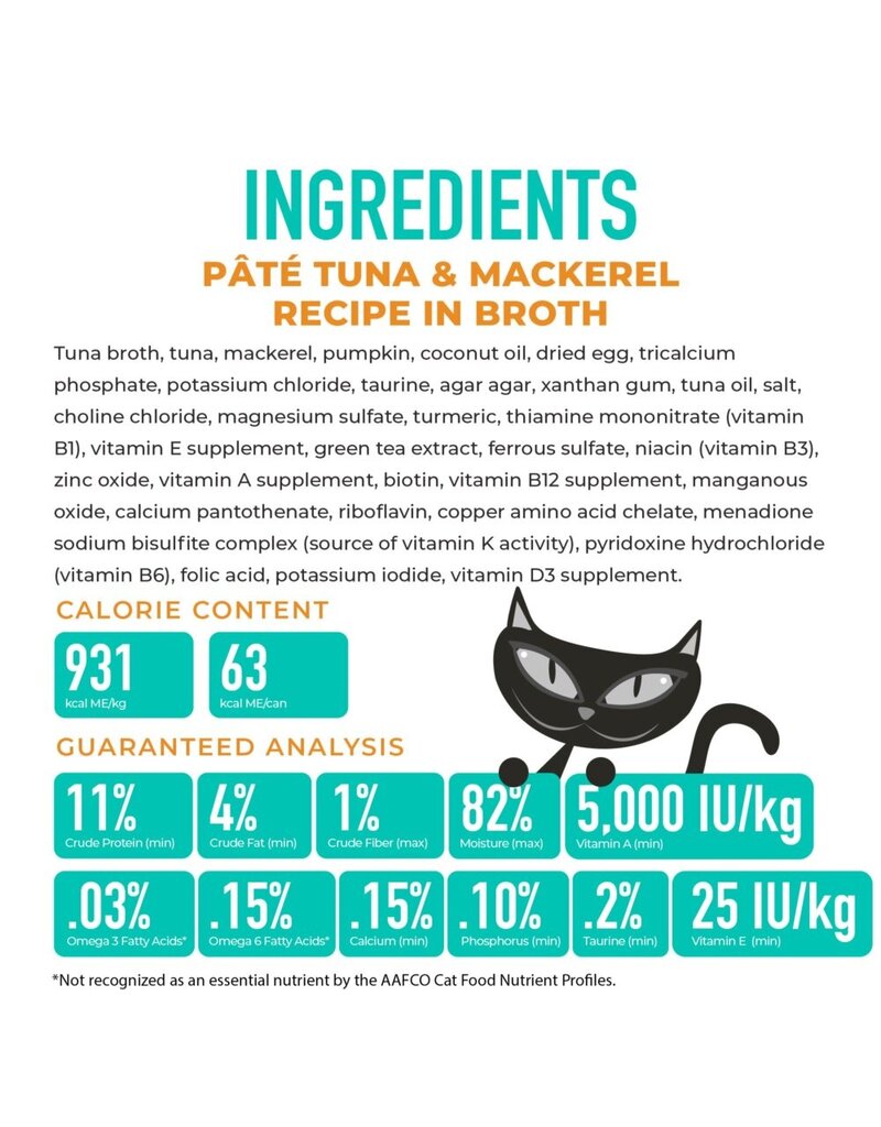 Tiki Pet Tiki Cat Silver Pate Tuna & Mackerel in Broth 2.4 Oz can