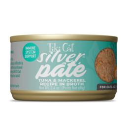 Tiki Pet Tiki Cat Silver Pate Tuna & Mackerel in Broth 2.4 Oz can