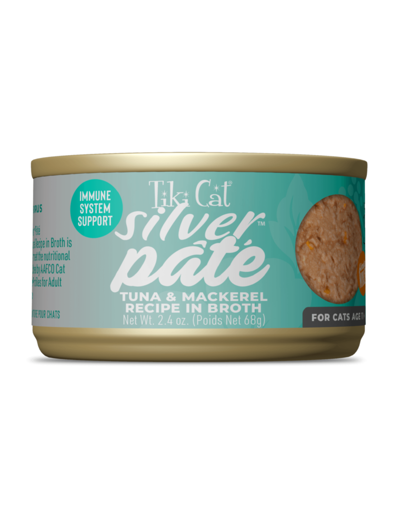 Tiki Pet Tiki Cat Silver Pate Tuna & Mackerel in Broth 2.4 Oz can