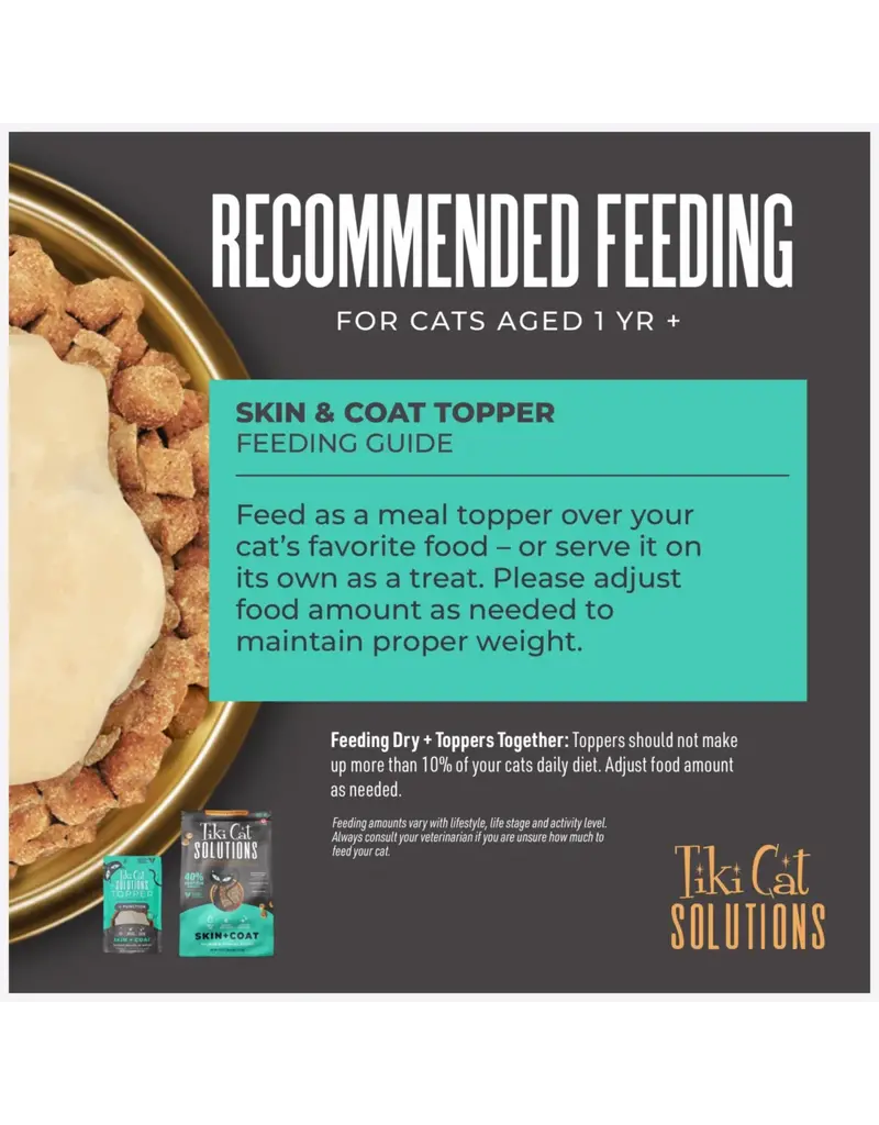 Tiki Pet Tiki Cat Solutions Topper Skin & Coat Salmon in Broth 1.5 Oz pouch