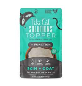 Tiki Pet Tiki Cat Solutions Topper Skin & Coat Salmon in Broth 1.5 Oz pouch