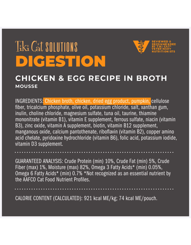 Tiki Pet Tiki Cat Solutions Digestive Chicken & Egg 2.4 Oz