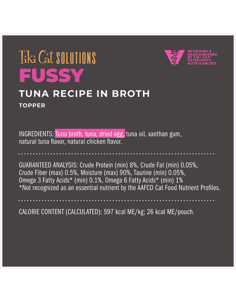 Tiki Pet Tiki Cat Solutions Topper Fussy Tuna in Broth 1.5 Oz pouch