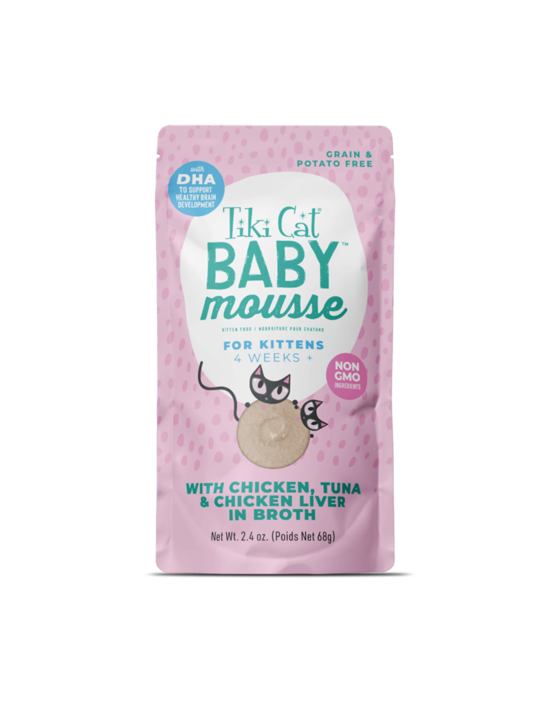 Tiki Pet Tiki Cat Baby Mousse Chicken, Tuna & Chicken Liver 2.4 Oz pouch