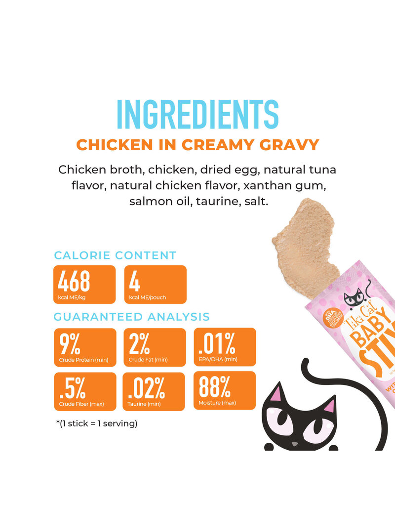 Tiki Pet Tiki Cat Baby Stix Treats with Chicken in Creamy Gravy 42-pack